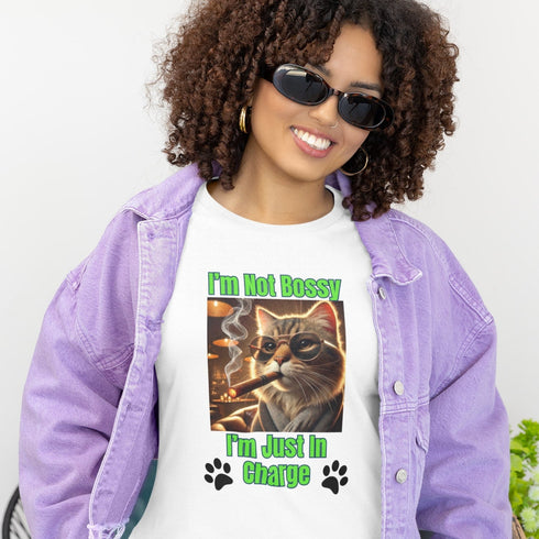 I'm Not Bossy I'm Just In Charge Cat T-Shirt - Fun & Sassy Graphic Tee